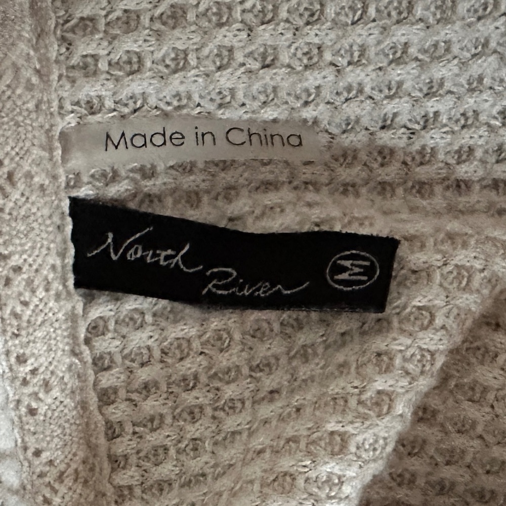 *NORTH RIVER* Tan Long Sleeve Open Front Cardigan Size Medium - Picture 7 of 7